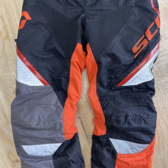 Y2K Scott Waterproof Snowmobile Ski Pants Racing Neon Orange Motorsport Men Sz M - Picture 3 of 16